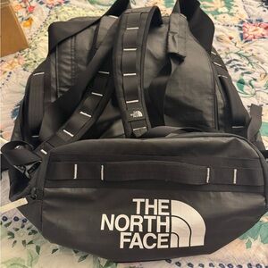 The North Face Black Weekender backpack and tote
